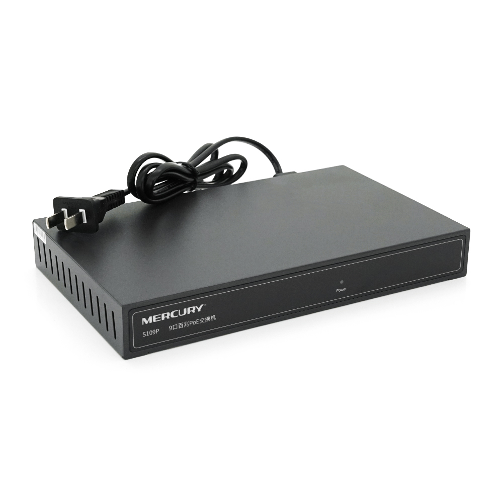 Комутатор мережевий Mercury S109P 8 PoE-портів 1 Uplink 100 Мбіт/с 48V БП Q200 (YUT_V4591)