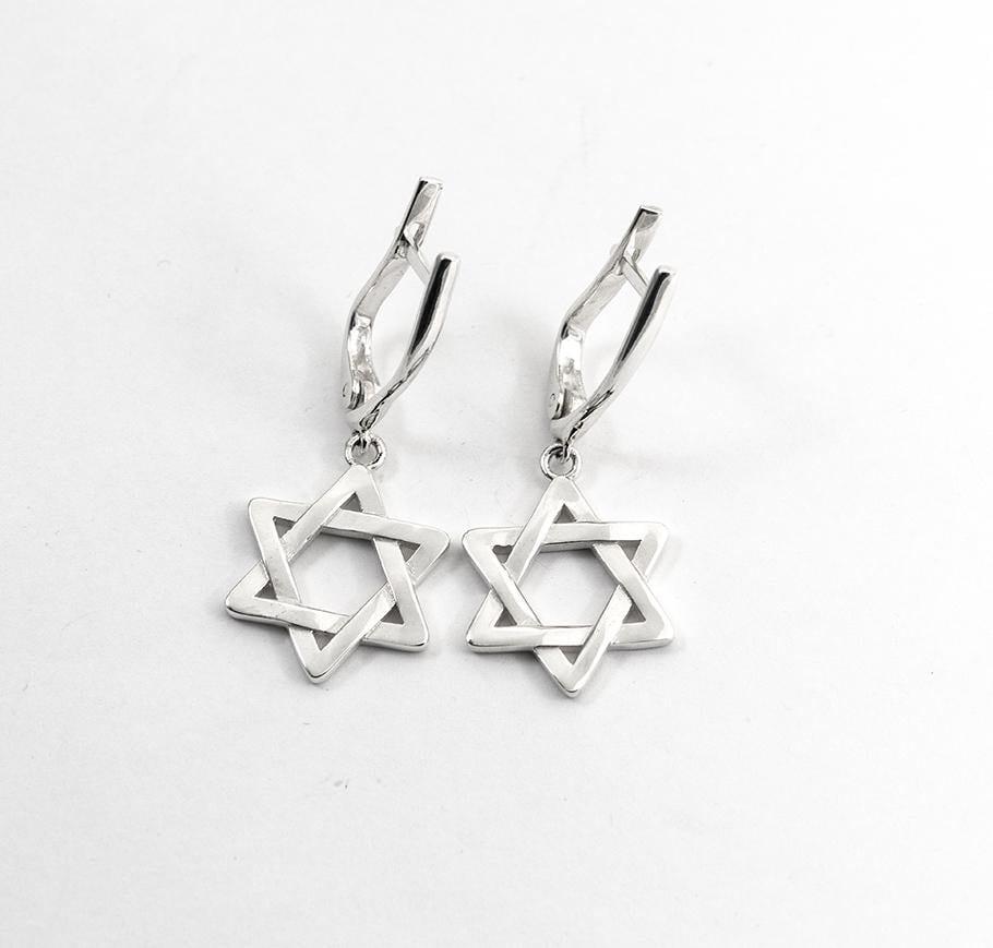 Серьги Maxi Silver 9519 Звезда Давида (89519)