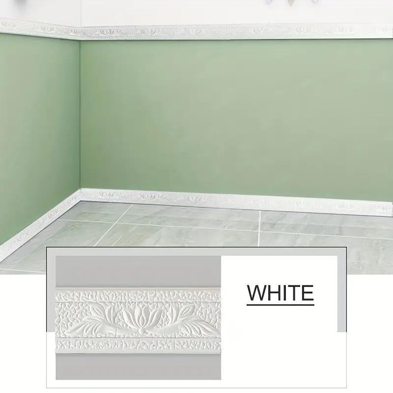 Самоклеюча стрічка плінтус універсальна 228x4 см x 4 мм Білий - фото 2