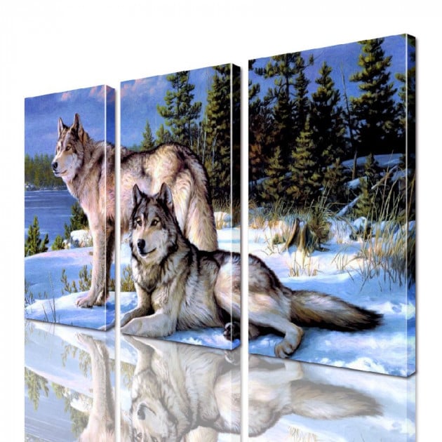 Картина модульная ArtStar Волки ADJ0135 150х180 см 3 части