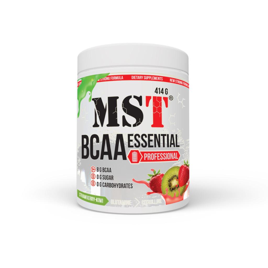 Амінокислота BCAA MST Nutrition Essential Professional Fermented + Глютамін та Цитрулін Полуниця/Ківі 414 г