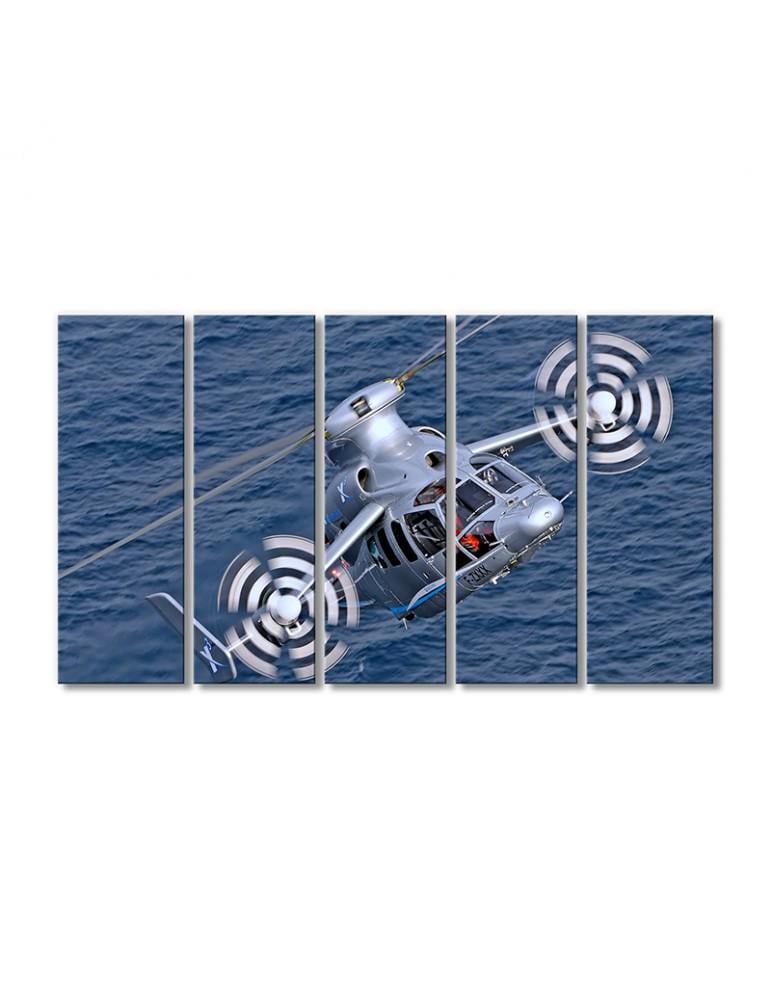 Картина модульная Самый быстрый вертолет в мире 5 модулей 70x105 см