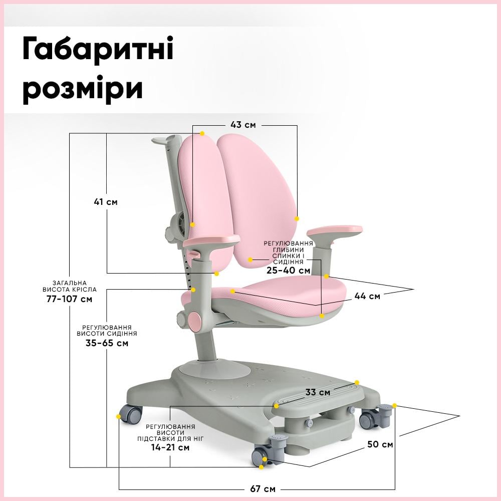 Кресло детское Mealux Supra Duo Plus Розовый (Y-116 KP) - фото 3