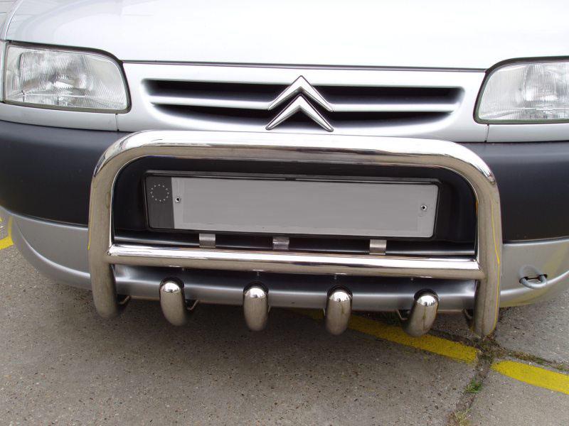 Кенгурятник QT006 CAN для Citroen Berlingo 1996-2008 гг. нержавеющая сталь Хром