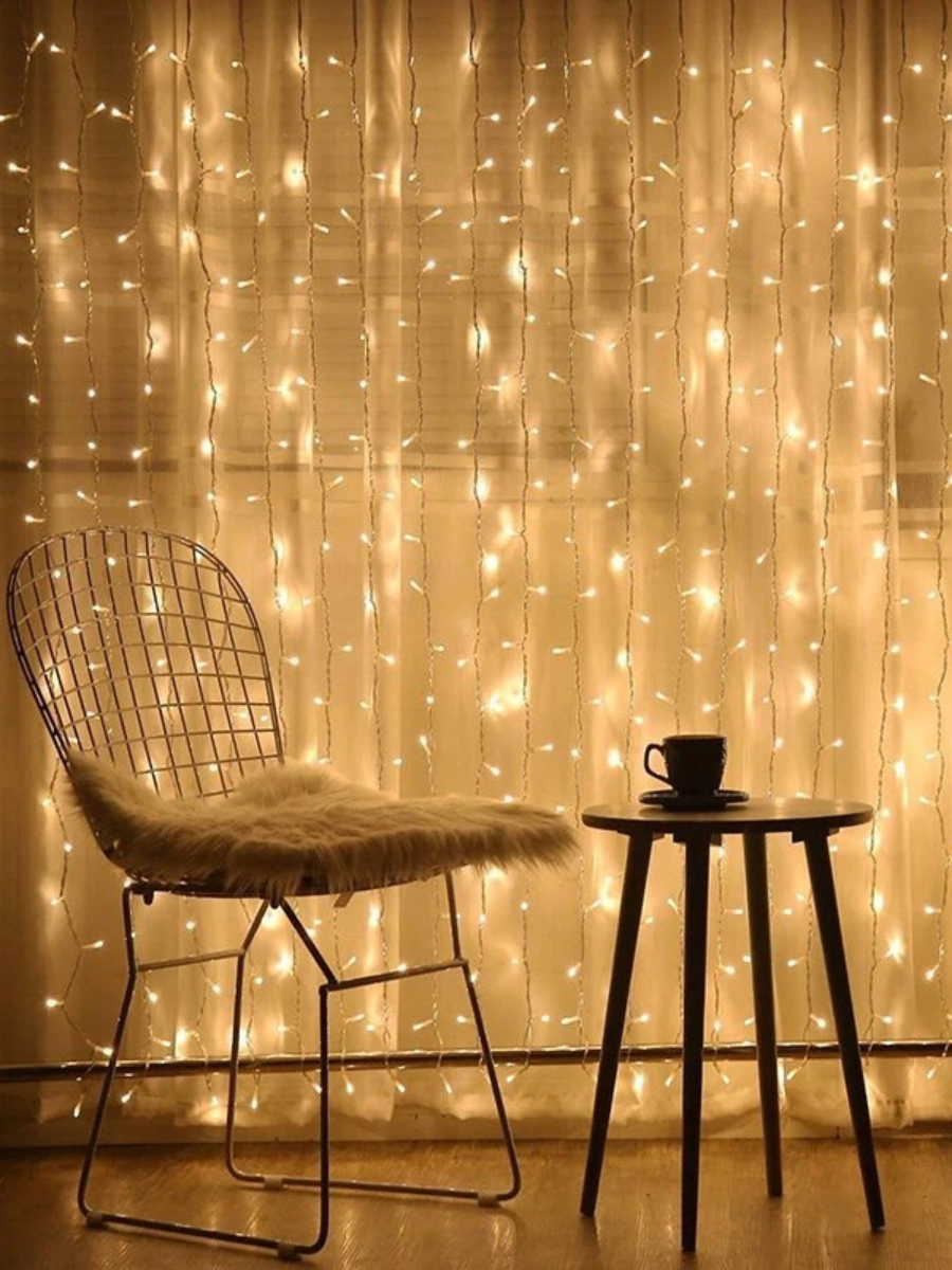 Штора-гірлянда на вікно новорічна світлодіодна Білий теплий (30307091) - фото 11 Штора-гірлянда на вікно новорічна світлодіодна Білий теплий (30307091) - фото 11