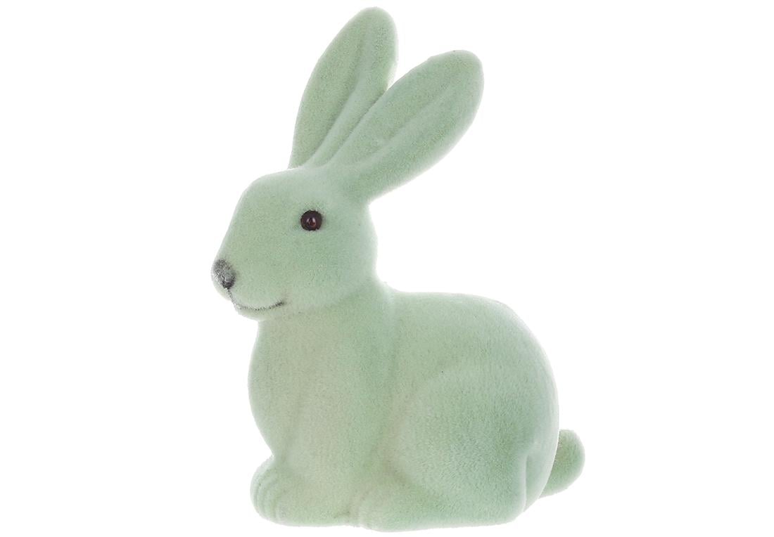 Фигурка декоративная BonaDi Кролик с флоковым напылением 10x15 см Зеленый Тиффани (113-130)