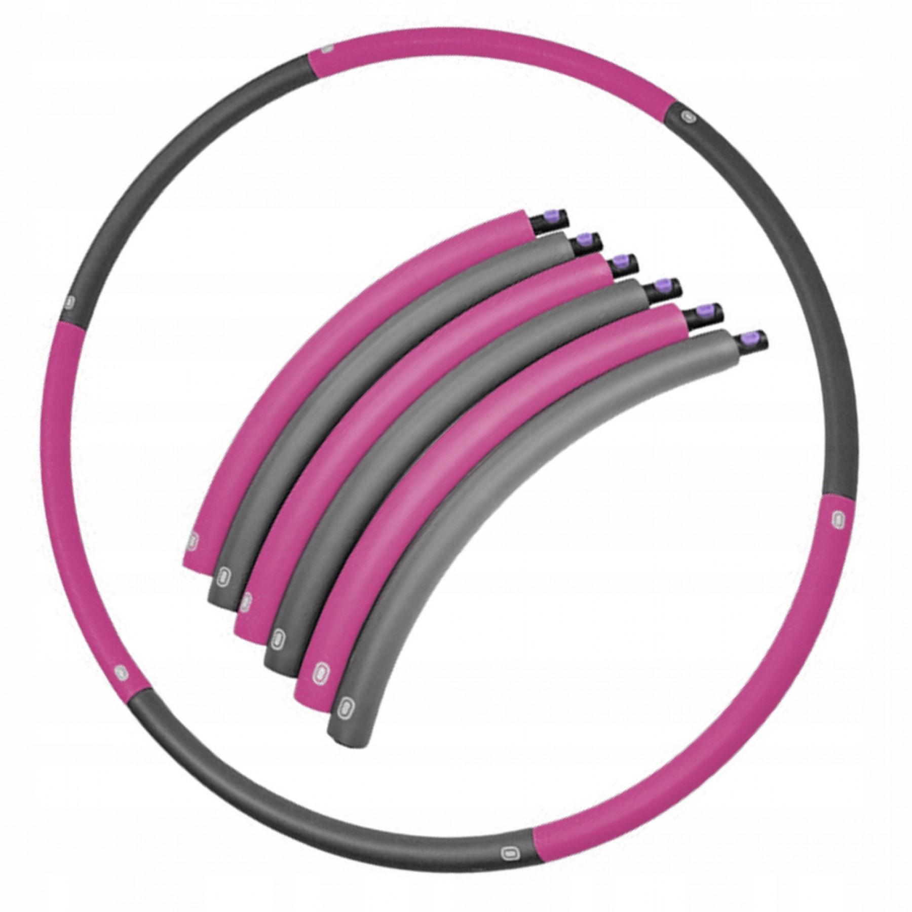 Обруч массажный Hula Hoop SportVida 90 см Grey/Pink (SV-HK0215) - фото 2