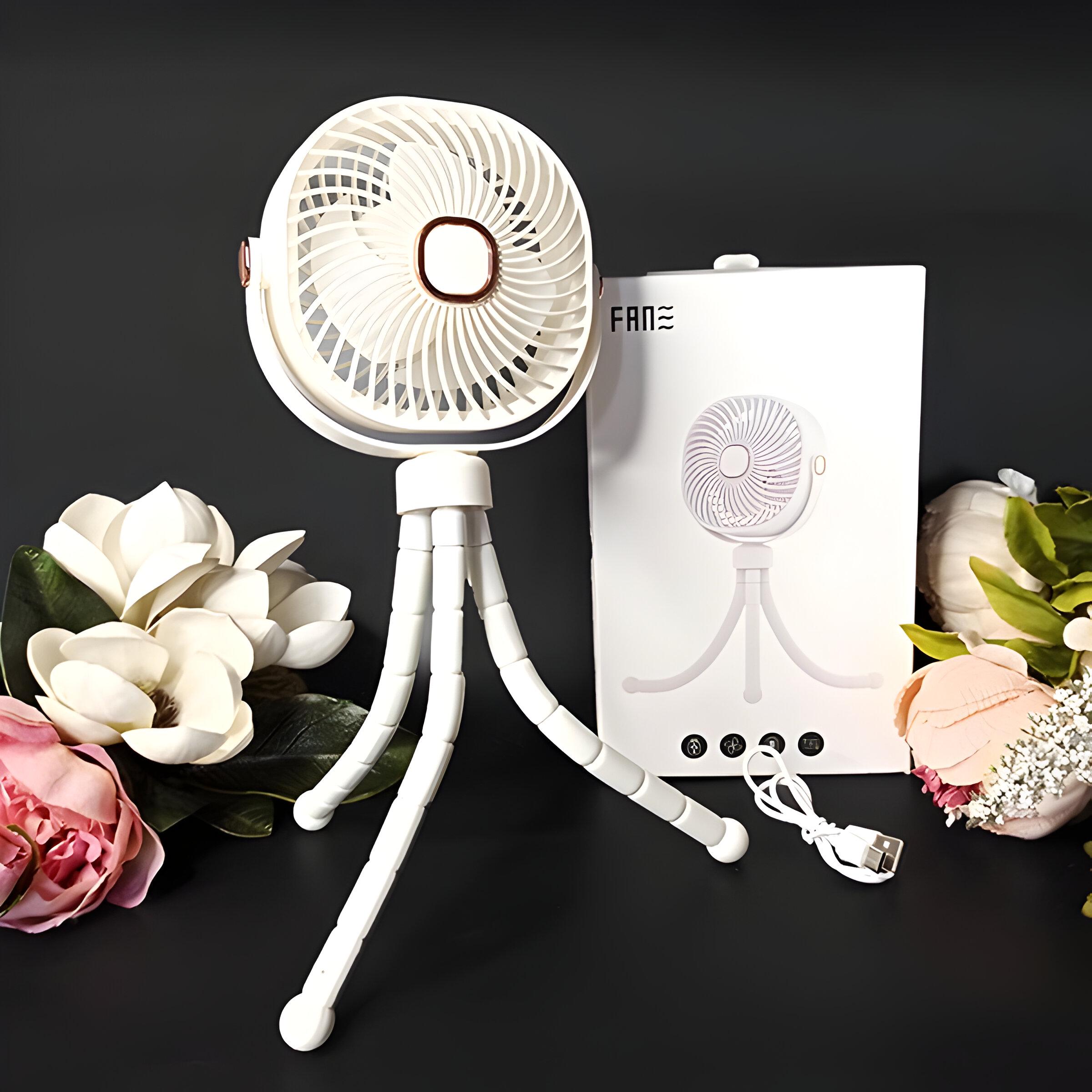 Вентилятор-USB настільний із гнучким штативом Білий (ZB114) - фото 3 Вентилятор-USB настільний із гнучким штативом Білий (ZB114) - фото 3