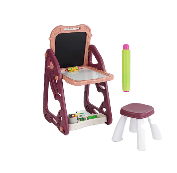 Мольберт 050-31 10 2 дошки для маркерів та крейди/стільчик/приладдя для малювання (135607)