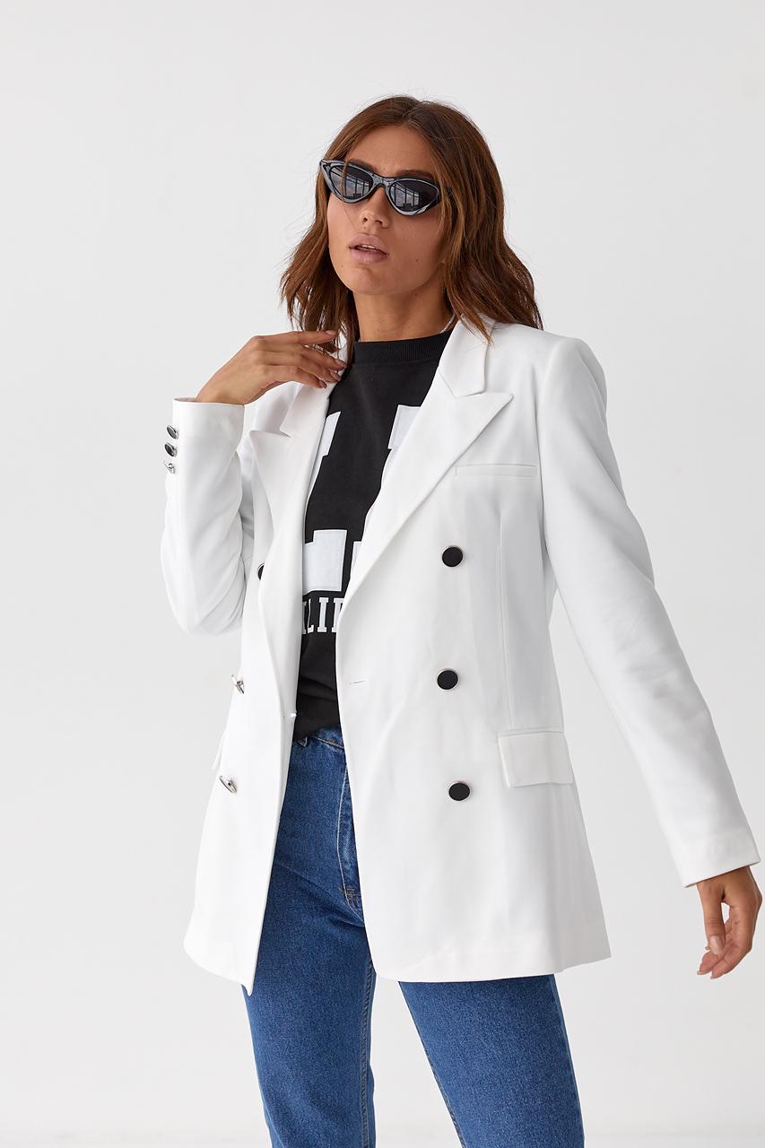 Пиджак двубортный L Белый (9528678)