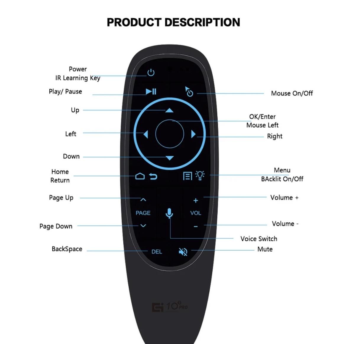 Аэропульт G10S Pro Air mouse Bluetooth гироскоп и микрофон - фото 7
