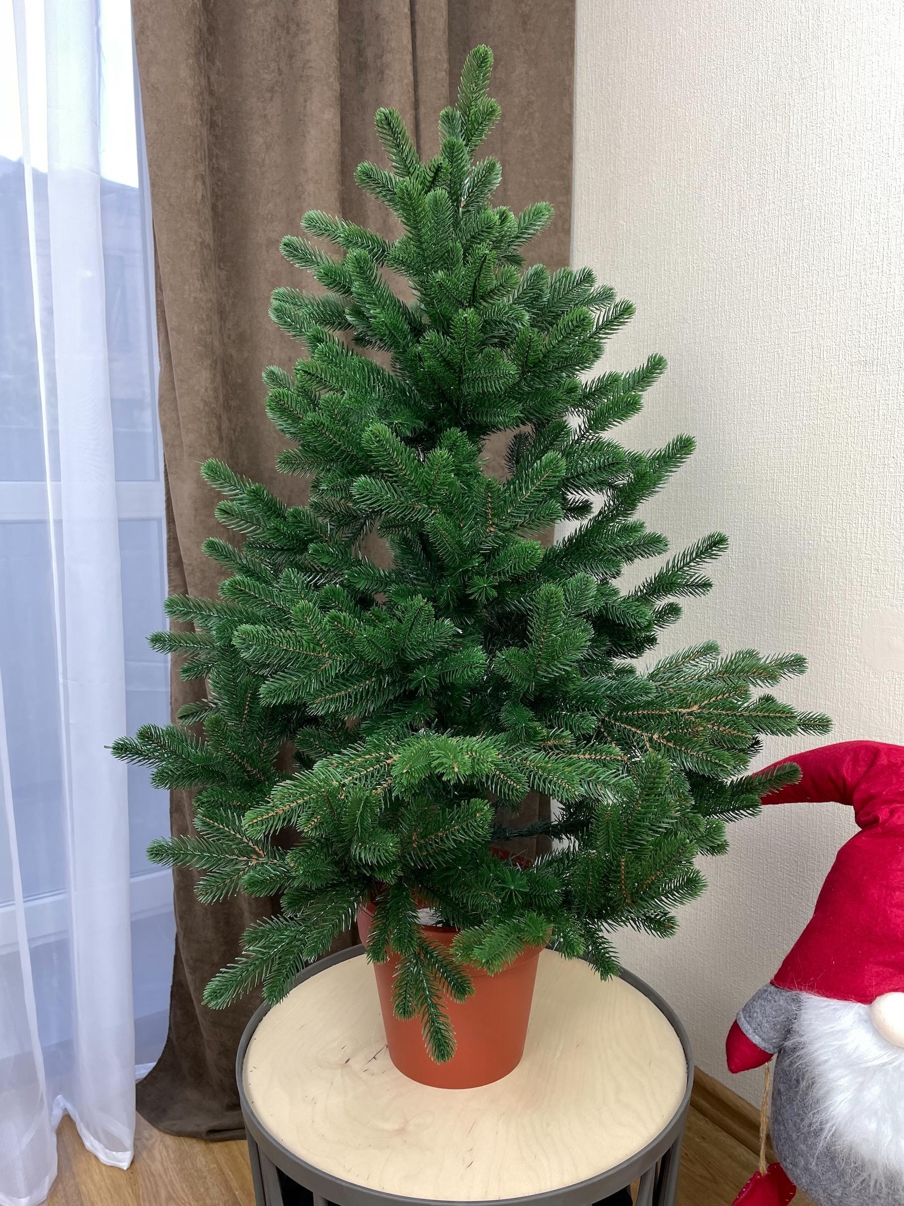 Искусственная елка литая Traditional в горшке 90 см Зеленый (Н01023)