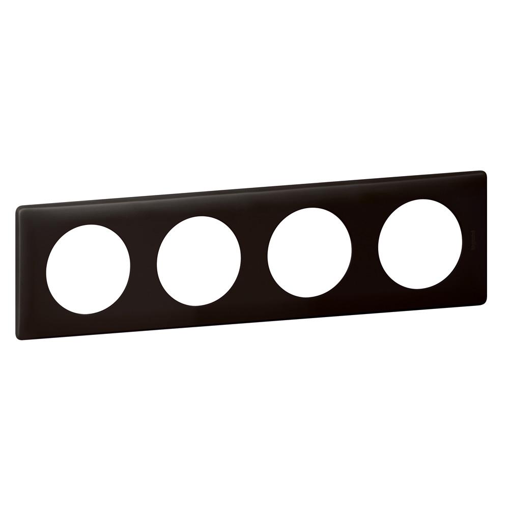 Рамка Legrand Celiane 4п пластик Черный перкаль (66744)