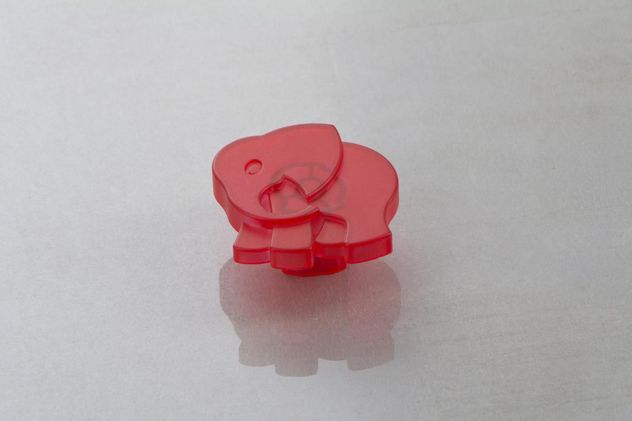 Меблева ручка Poliplast Слоник РП-17 Прозорий червоний (16106)