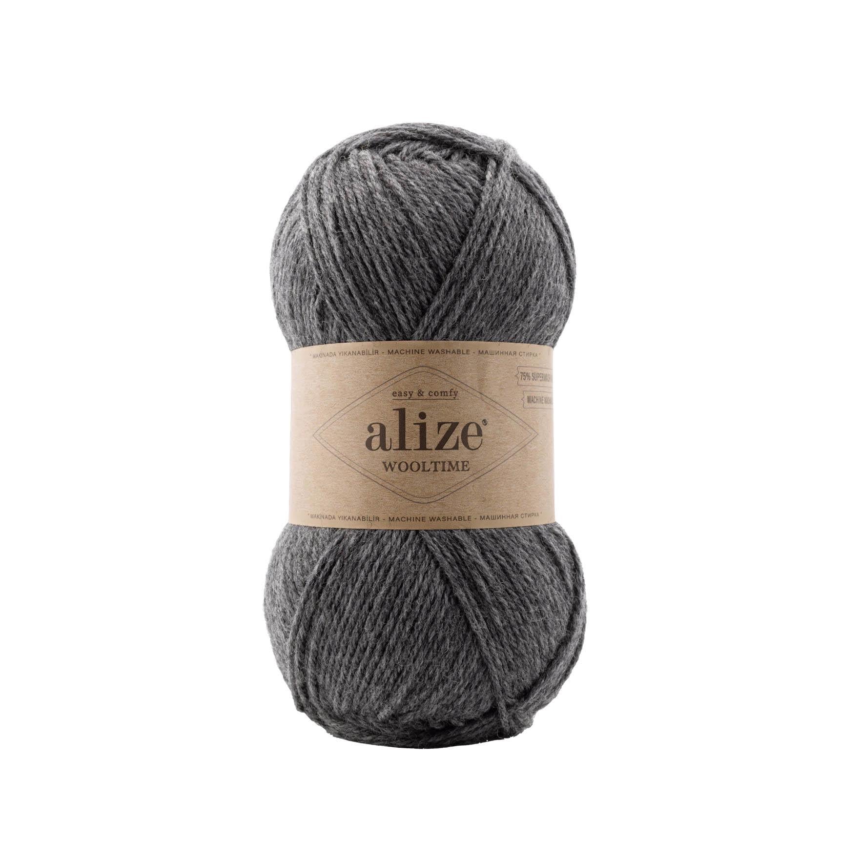 Пряжа Alize Wooltime 182 Серый меланж (5804)