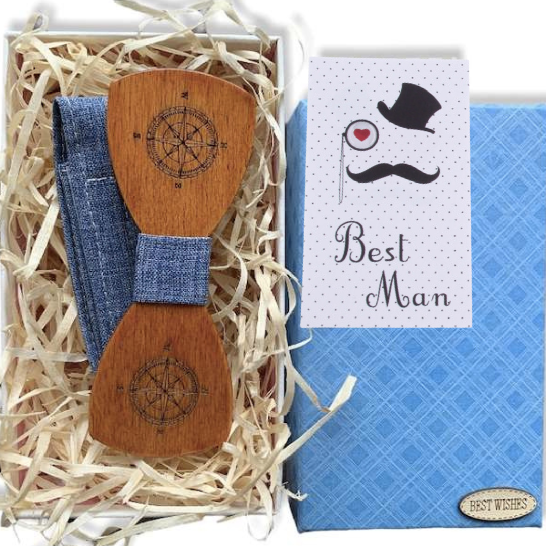 Бабочка-галстук деревянная Компас в подарочной упаковке (8232-ВМ)