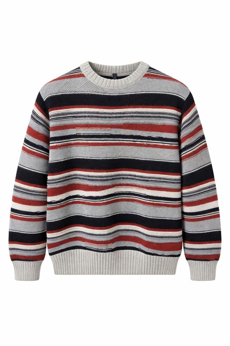 Свитер мужской вязаный в полоску M (26127457)