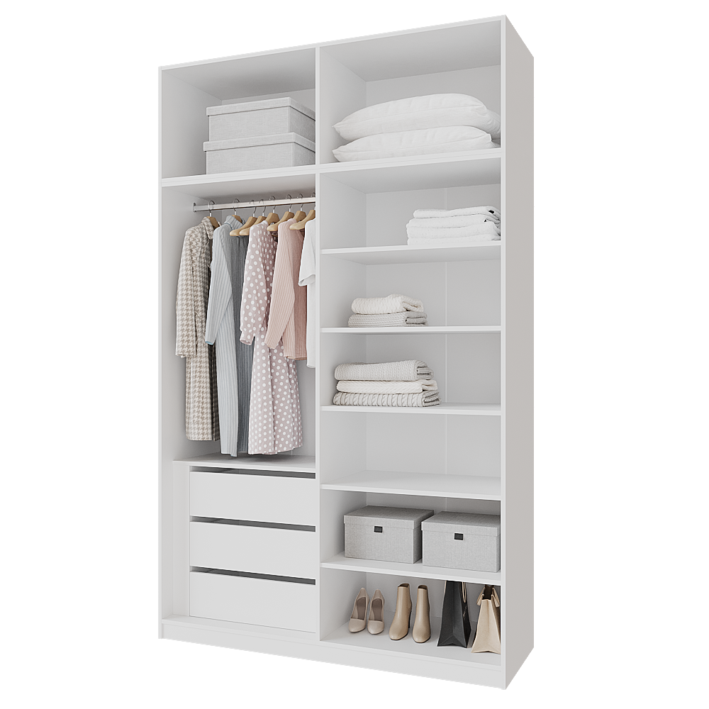 Шкаф распашной с тумбой и антресолью Меблітренд Чиназес Чита-1600.5 1600х500х2550 мм Белый (27707444) - фото 2 Шкаф распашной с тумбой и антресолью Меблітренд Чиназес Чита-1600.5 1600х500х2550 мм Белый (27707444) - фото 2