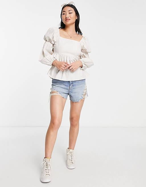 Блуза Asos у смужку р. 36 Бежевий (11426)