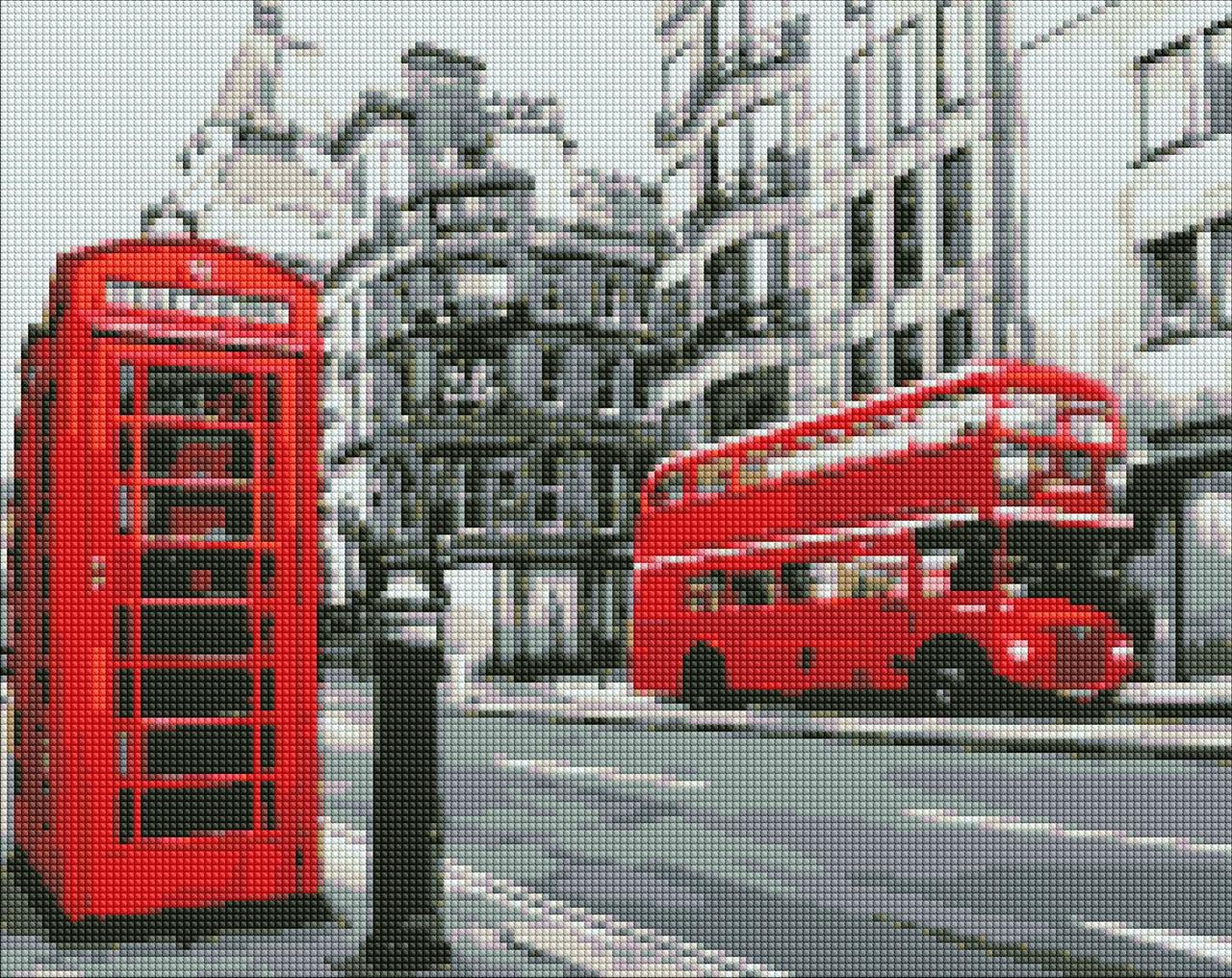 Алмазная мозаика Идейка Ритм Лондона на холсте с подрамником 40х50 см (AMO7218)