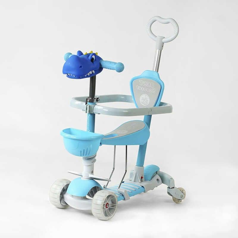 Самокат Scale Sports Smart 5в1 PU колеса/подсветка колес/с бортиком Blue (166618) Самокат Scale Sports Smart 5в1 PU колеса/подсветка колес/с бортиком Blue (166618)