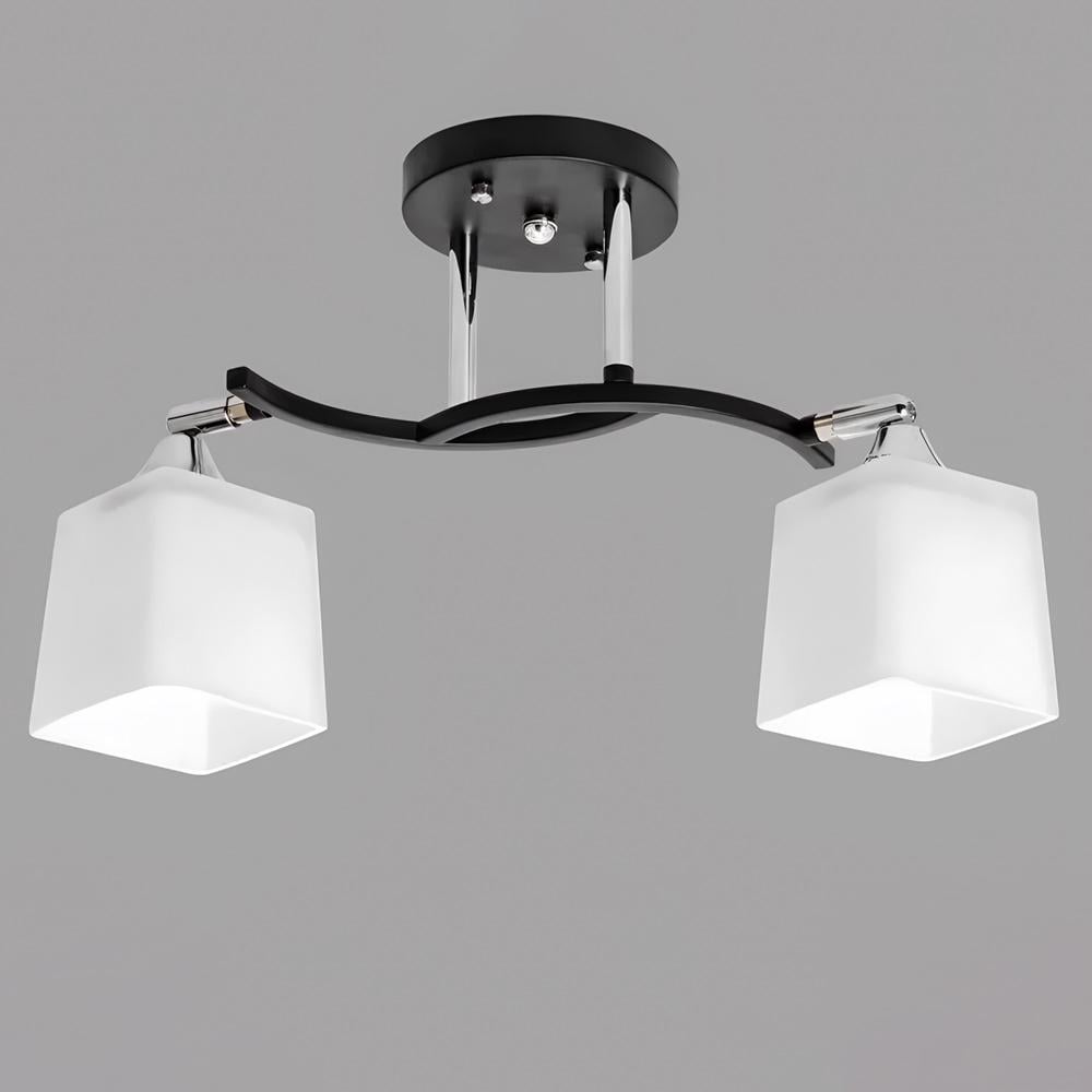 Люстра потолочная Light House SR-20291/2 BK/CR L570хW140хH220 E27 плафон белый Черный/Хром