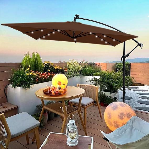 Парасолька садова WCG c LED-підсвічуванням з чохлом 2,5х2,5 м Коричневий (W-7055LED-BR) - фото 6