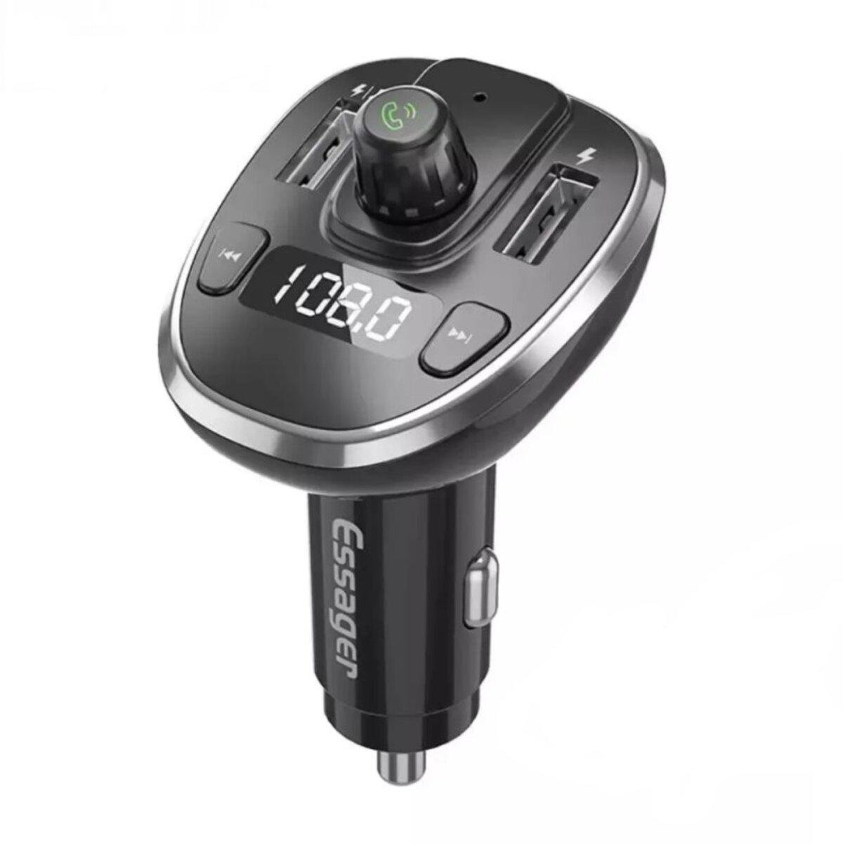 Зарядний пристрій Essager ECCFM-DG10 ynamic Car Bluetooth MP3 Car Charger Sliver (601908)