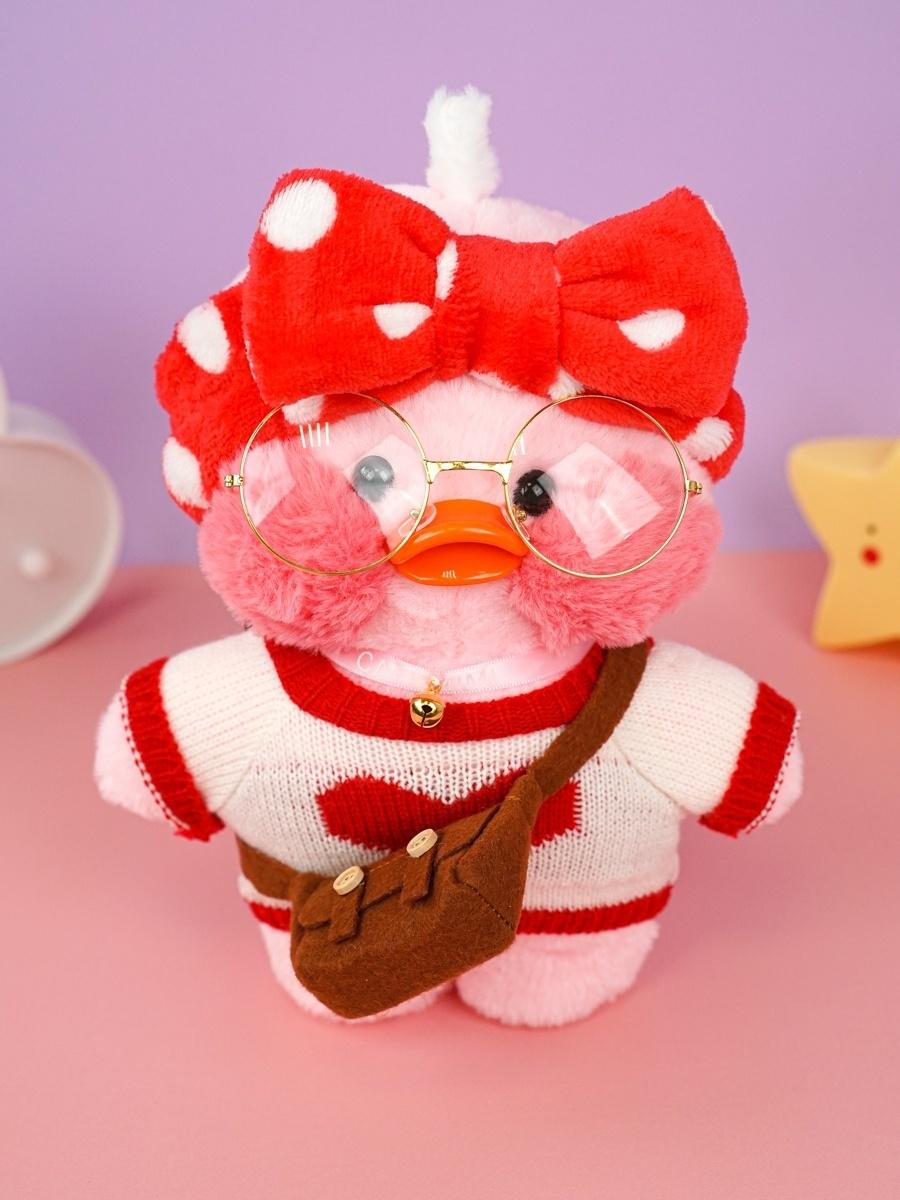 Мягкая игрушка Lalafanfan Duck Уточка в очках 30 см Розовый (0dbd4def)