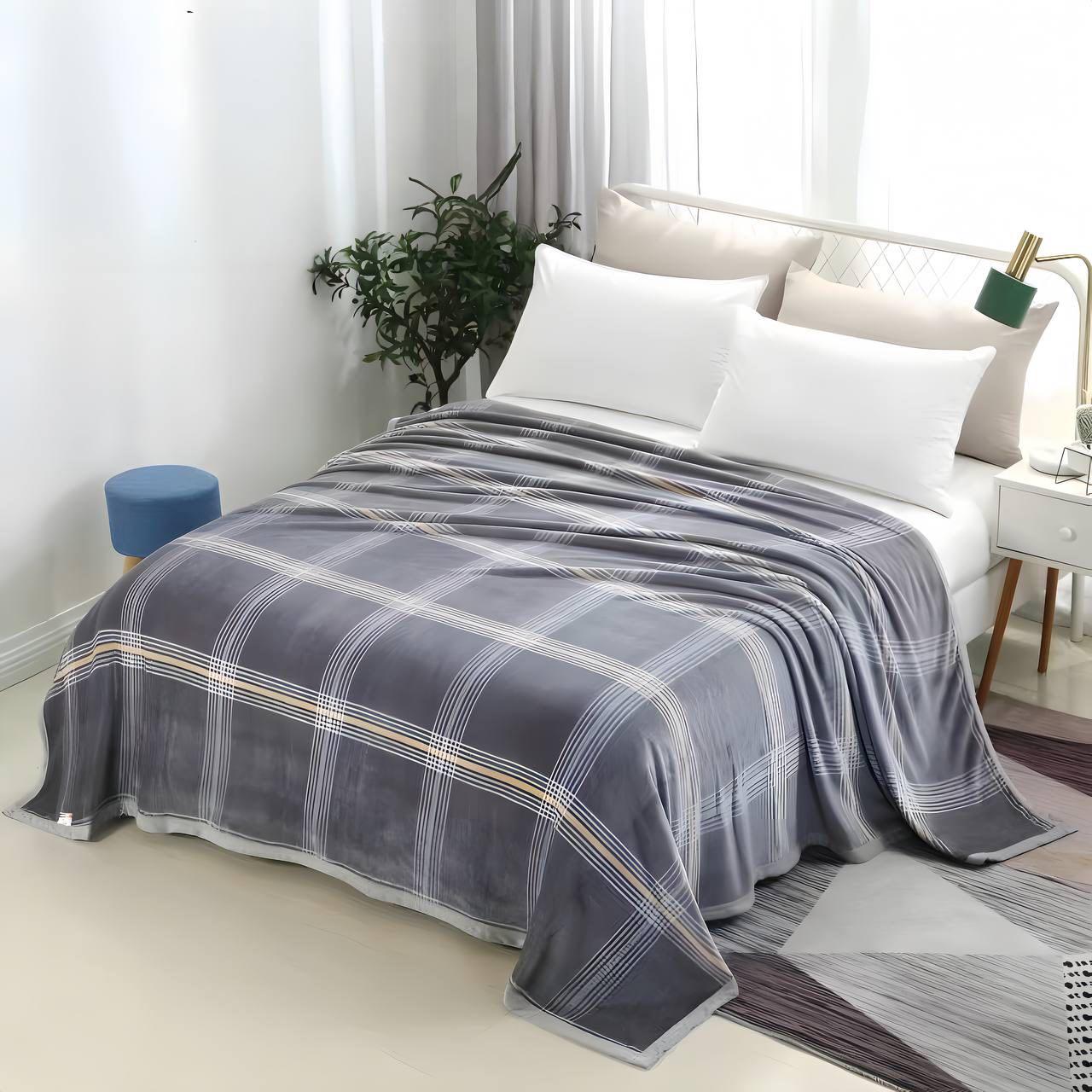 Плед-покрывало Mallory Home велюр 150x200 см Серый (7047-16)