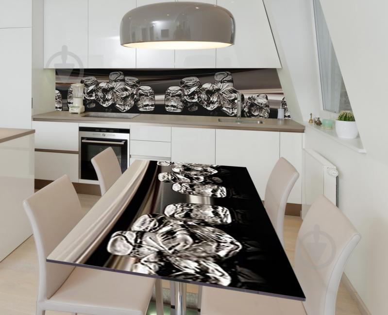 Наклейка 3Д вінілова на стіл Zatarga «Розсип льоду» 650х1200 мм для будинків, квартир, столів, кав'ярень, кафе