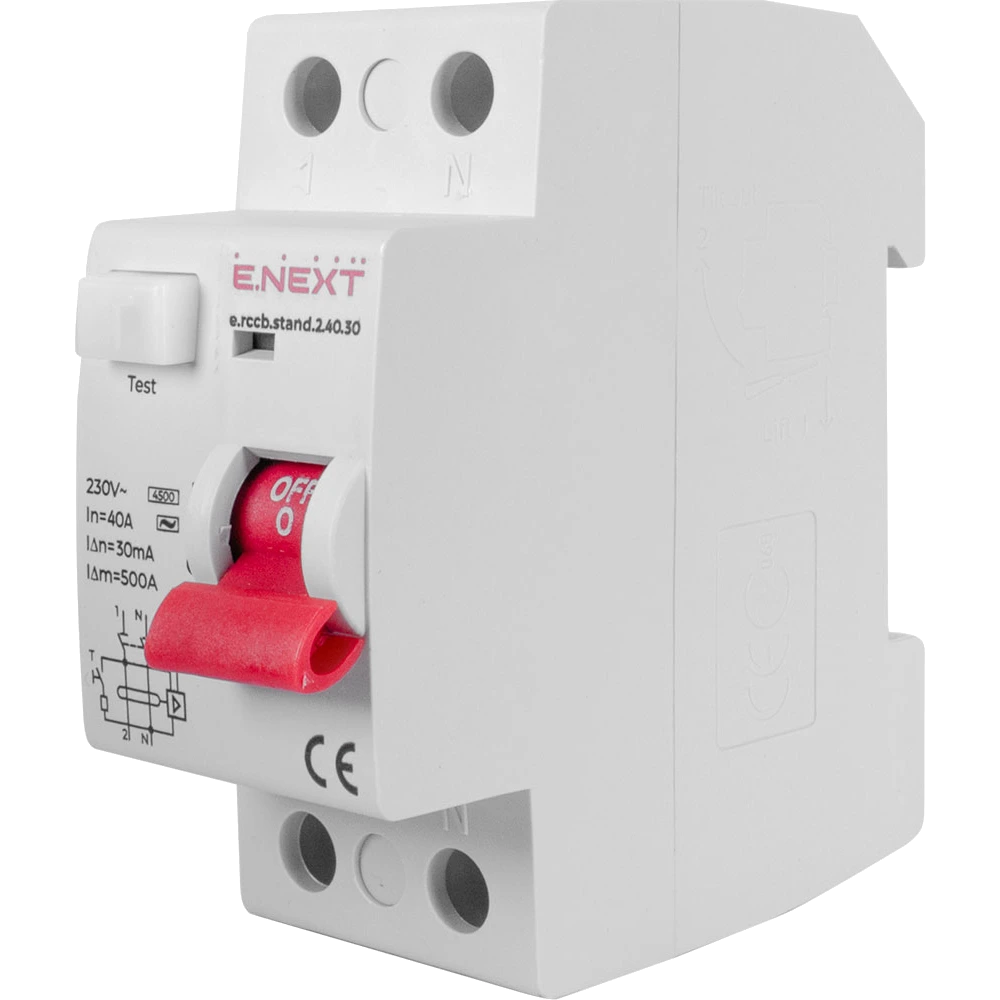 Выключатель дифференциального тока ENEXT e.rccb.stand.2.40.30 2р 40А 30mA (99-00021471)