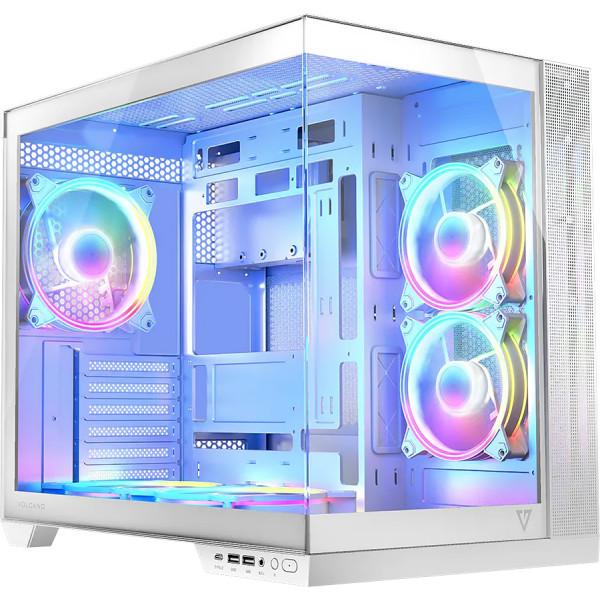 Комп'ютерний корпус Modecom VOLCANO PANORAMA APEX Midi-Tower 5 вентиляторів ARGB Білий (622916)