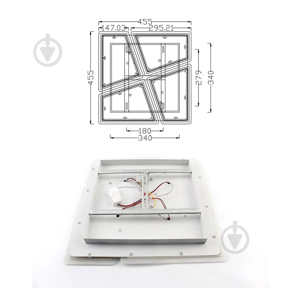 Люстра ESLLSE AERO 4S-455x455x57-WHITE-220-IP20 с пультом 70W (10458) - фото 7 Люстра ESLLSE AERO 4S-455x455x57-WHITE-220-IP20 с пультом 70W (10458) - фото 7