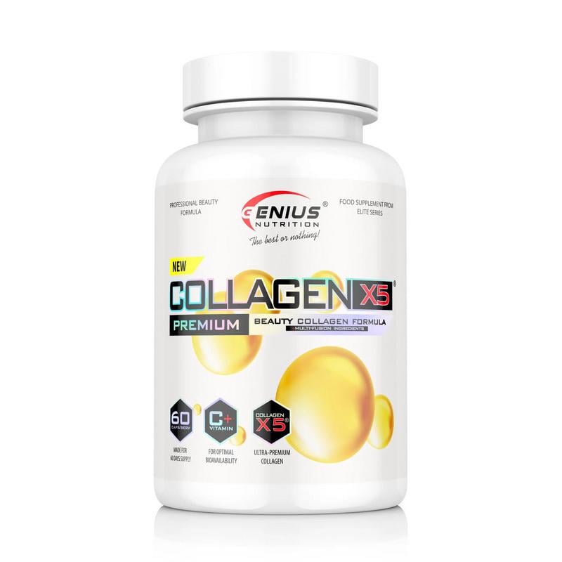 Коллаген с витамином C Genius Nutrition Collagen X5 60 капс.