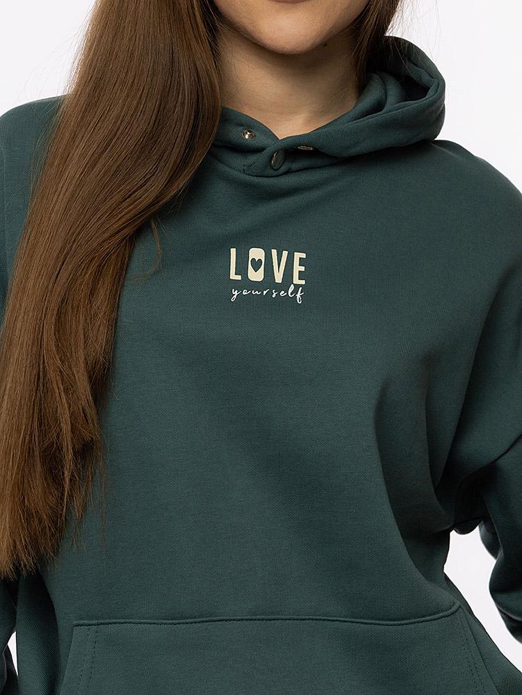 Худи женское оверсайз ЦБ-00214151 р. 42 Зеленый (SKT000895779) - фото 2