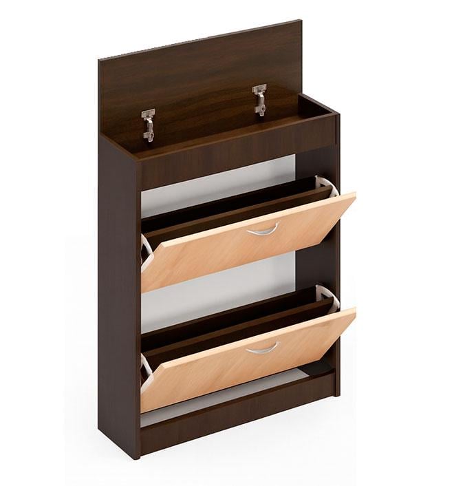 Тумба для взуття Mebel Service ТО-600 2-х дверна 60х26,8х98,5 см Венге темний/Дуб самоа (29520771)