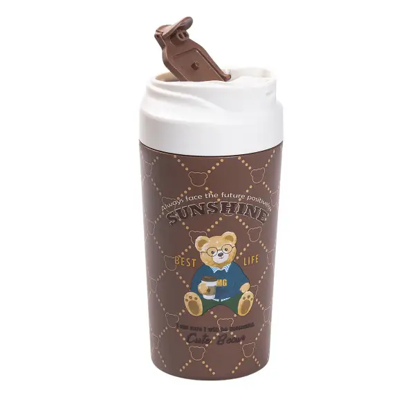 Термочашка Bears з керамічною колбою та коспусом із нержавіючої сталі 480 мл Коричневий (147-107-HP-14-15BR) - фото 3