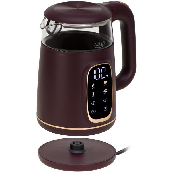 Електрочайник Adler AD 1305 скляний з установкою температури 2200 Вт 1,7 л Burgundy (AD1305BU) - фото 4 Електрочайник Adler AD 1305 скляний з установкою температури 2200 Вт 1,7 л Burgundy (AD1305BU) - фото 4