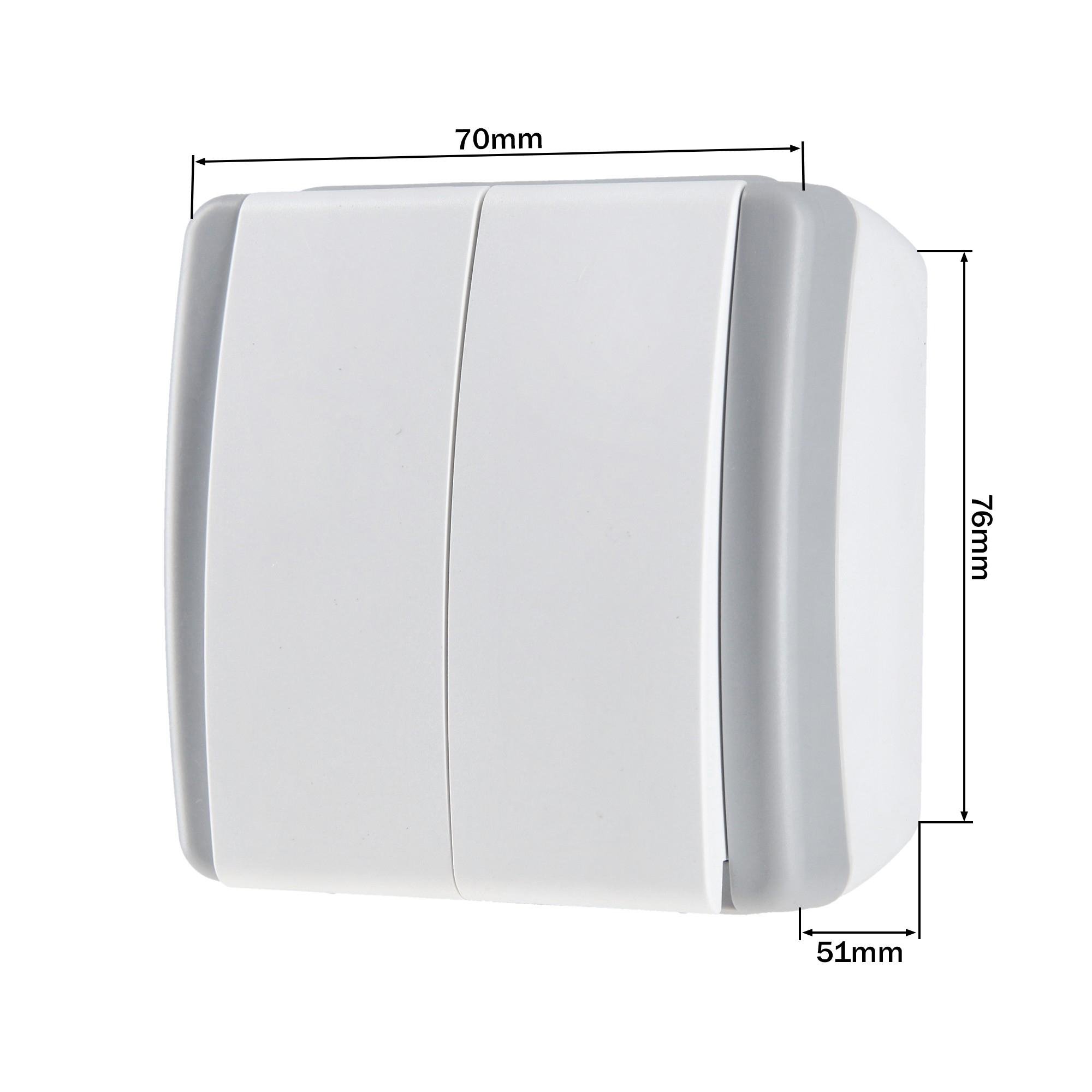 Вимикач двоклавішний IP54 (19213) - фото 2 Вимикач двоклавішний IP54 (19213) - фото 2