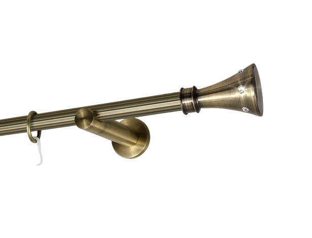 Карниз MStyle Картер металлический однорядный труба рифленая 19 мм кронштейн цылиндр 300 см Антик (K010264)