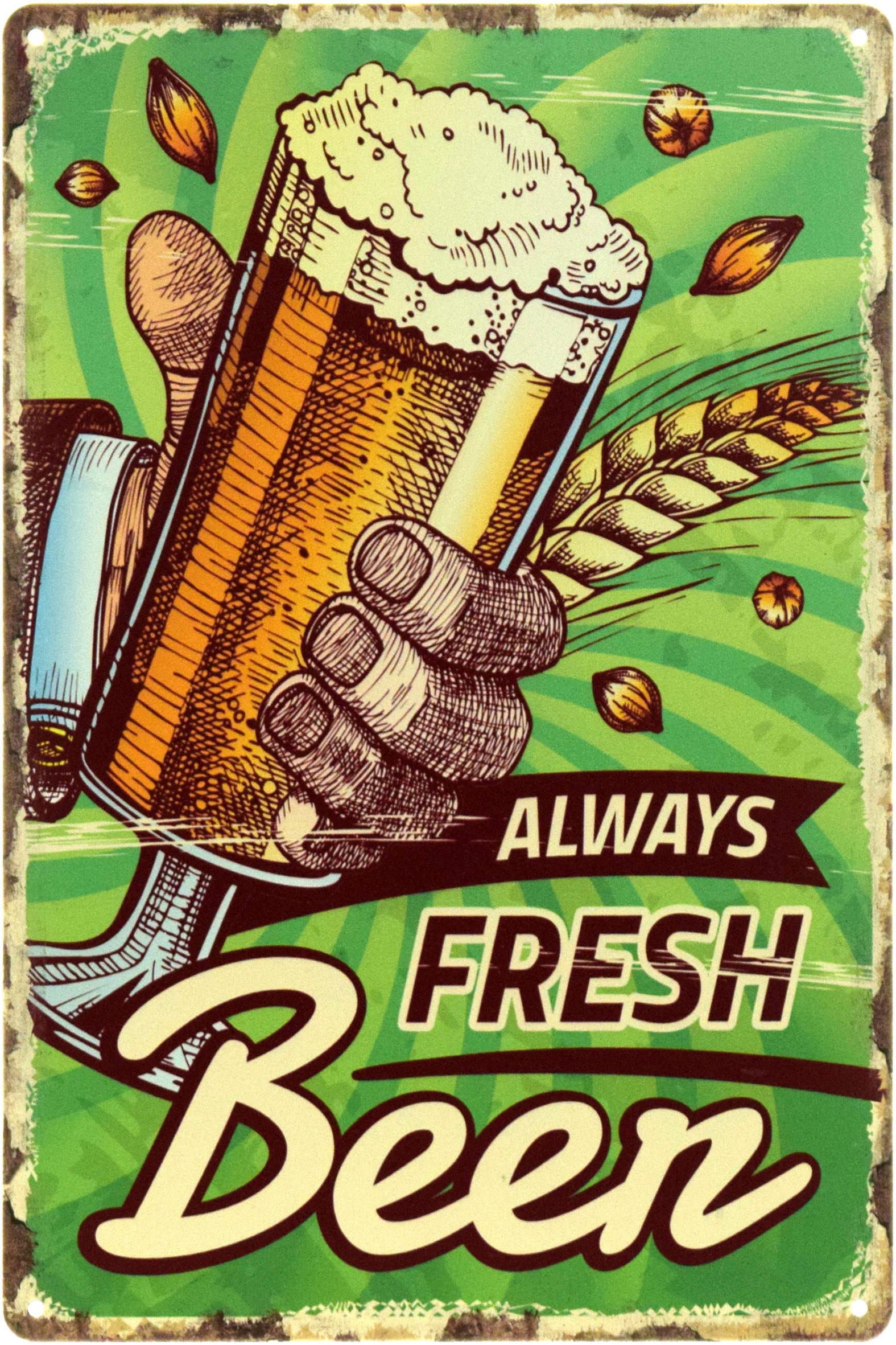 Табличка металлическая "Always Fresh Beer" 20x30 см (ms-104483)