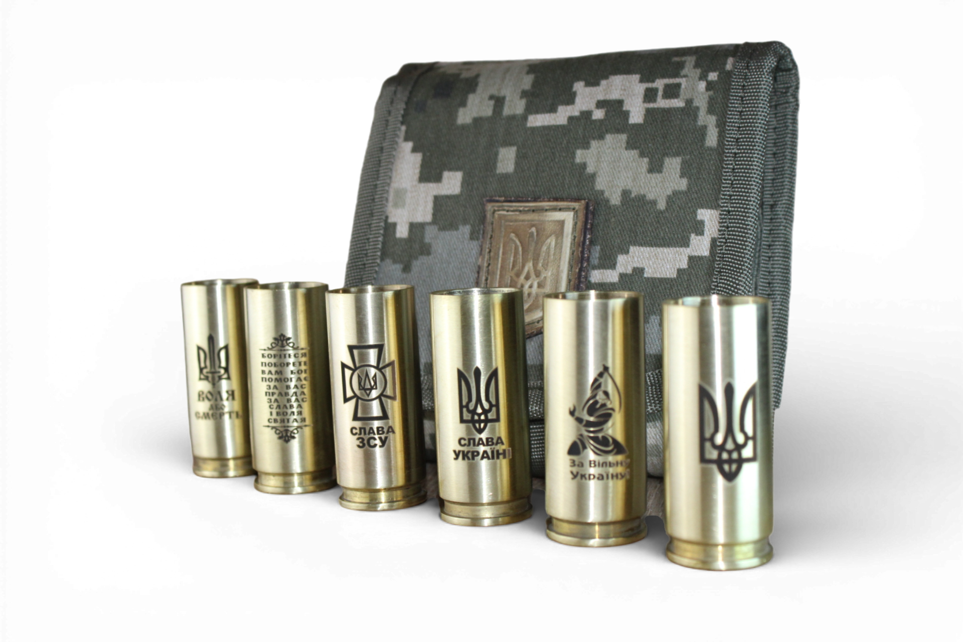 Подарочный набор рюмок из гильз латунь 6 шт. (НР-04л)