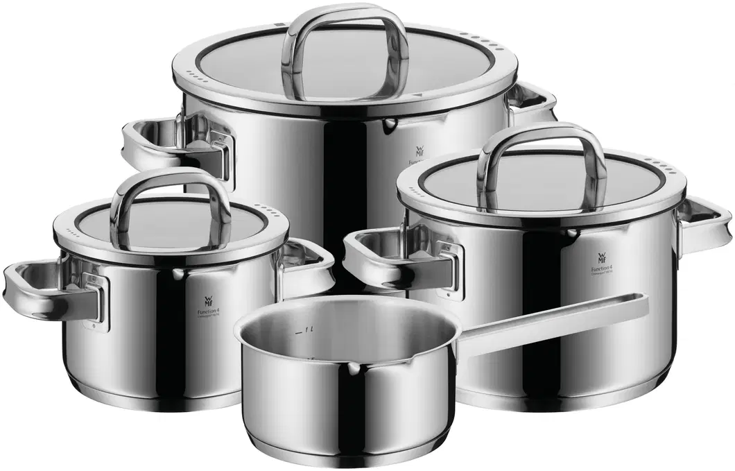 Набор кастрюль WMF Function 4 Black 7 предметов Черный силикон