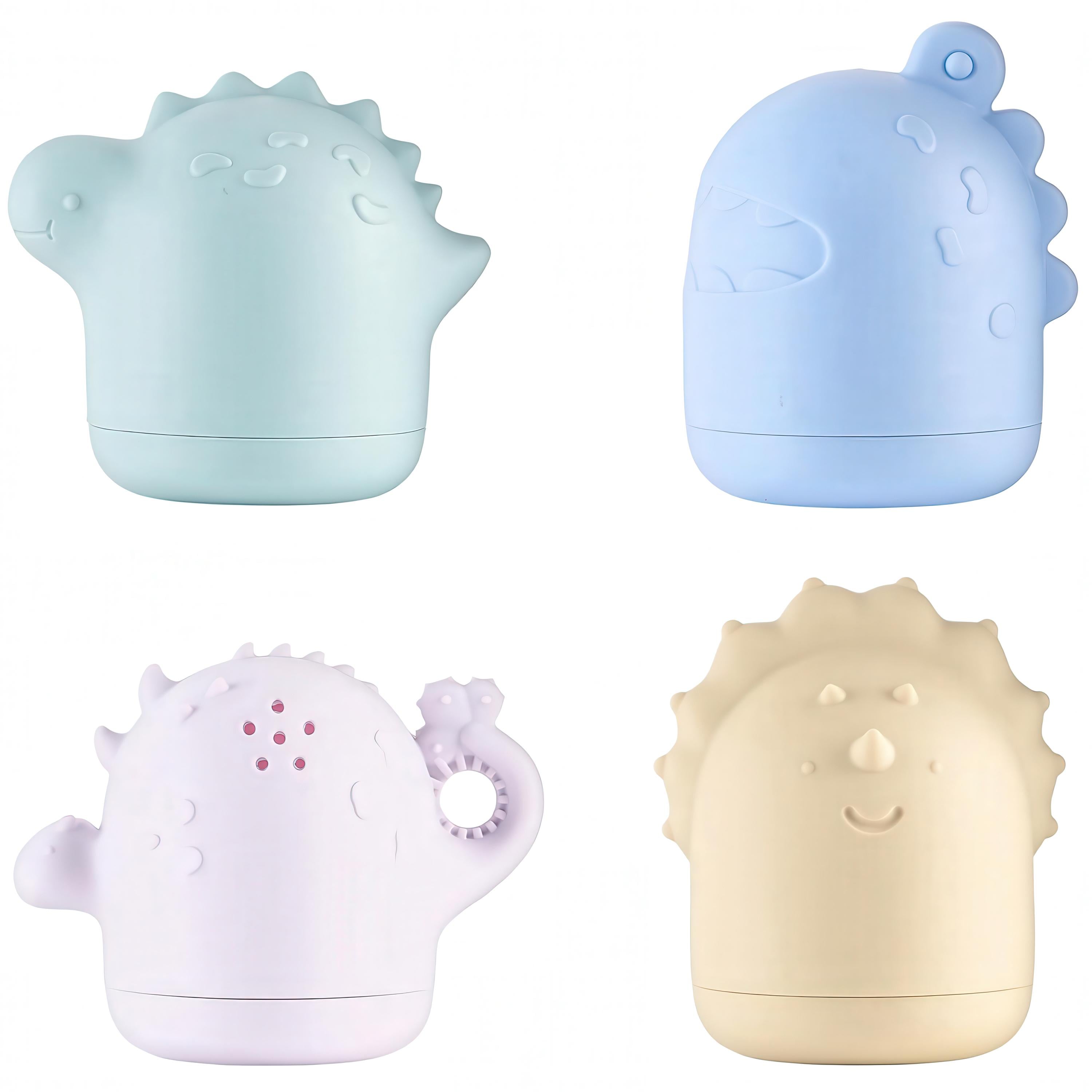 Набор развивающих игрушек силиконовый для купания малышей 4 шт. Разноцветный