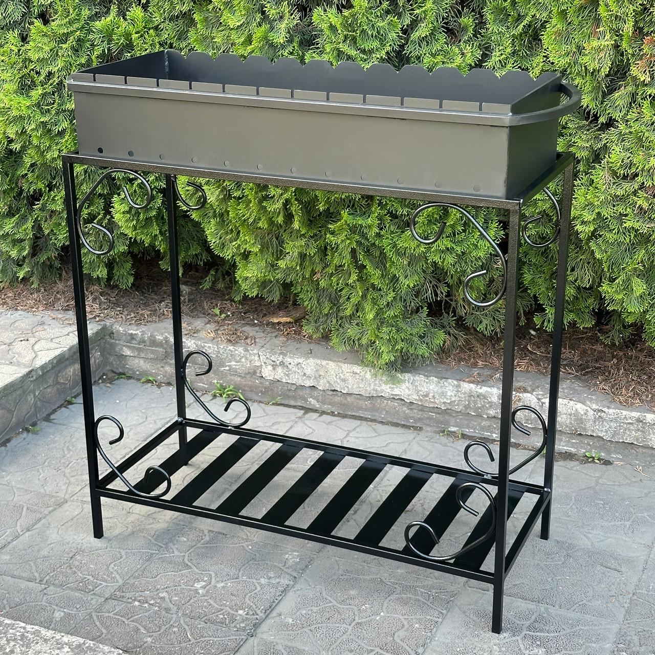 Мангал Metalzavod Гефест на 12 шампурів 3 мм на дровниці 99х36,5х94,5 см (MD12-3) - фото 2 Мангал Metalzavod Гефест на 12 шампурів 3 мм на дровниці 99х36,5х94,5 см (MD12-3) - фото 2