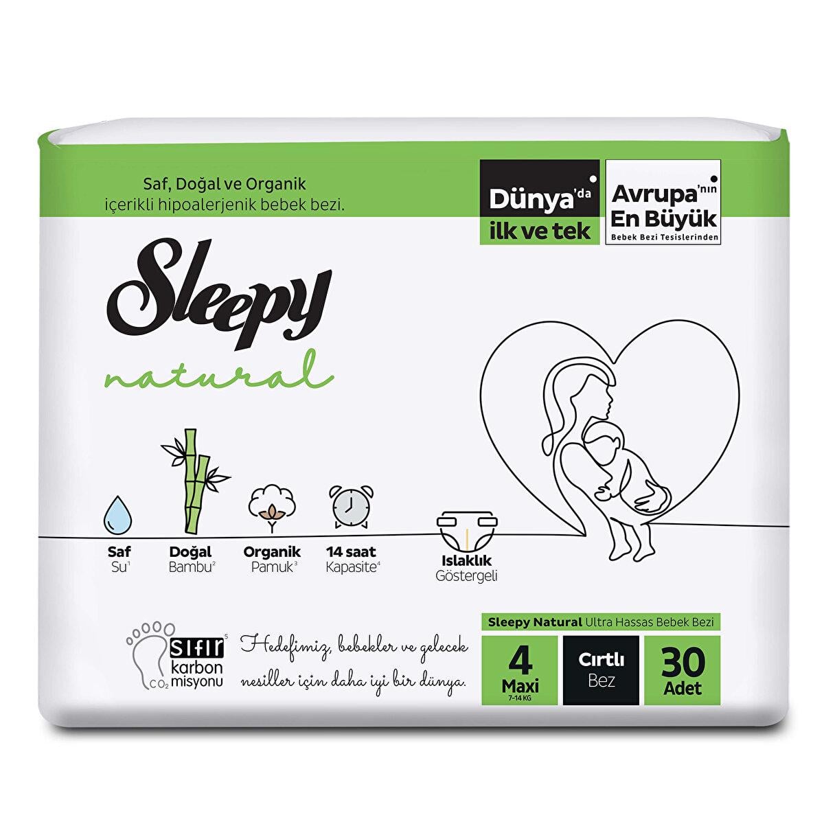 Підгузки дитячі Natural Sleepy Maxi р. 4 7-14 кг 30 шт. (13310939)