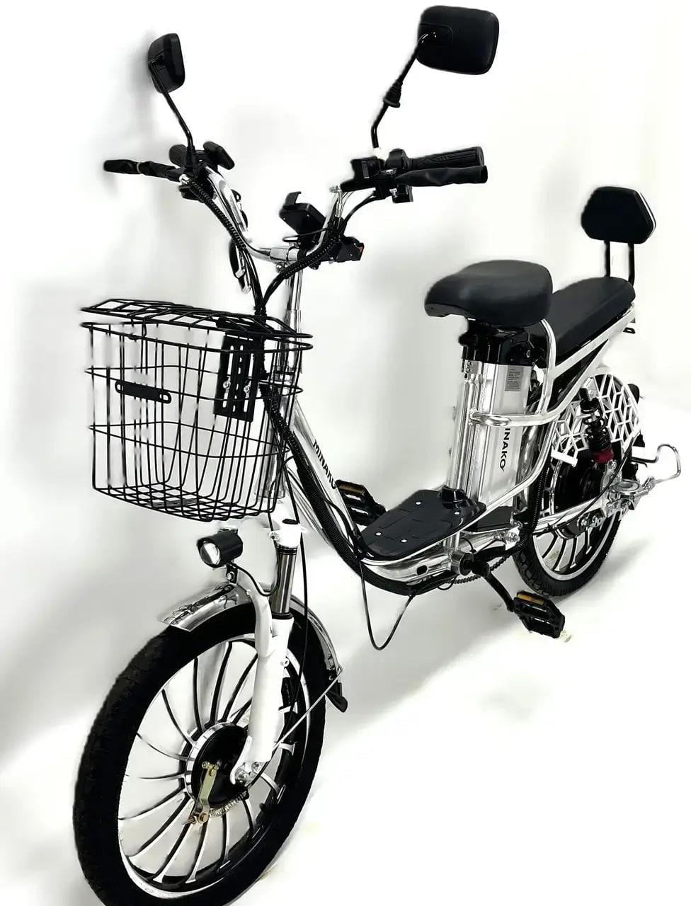 Электровелосипед MINAKO PRO 18" 600W 48V 26 Ah до 45 км/ч с раскладным сиденьем-багажником Хром (33280727)