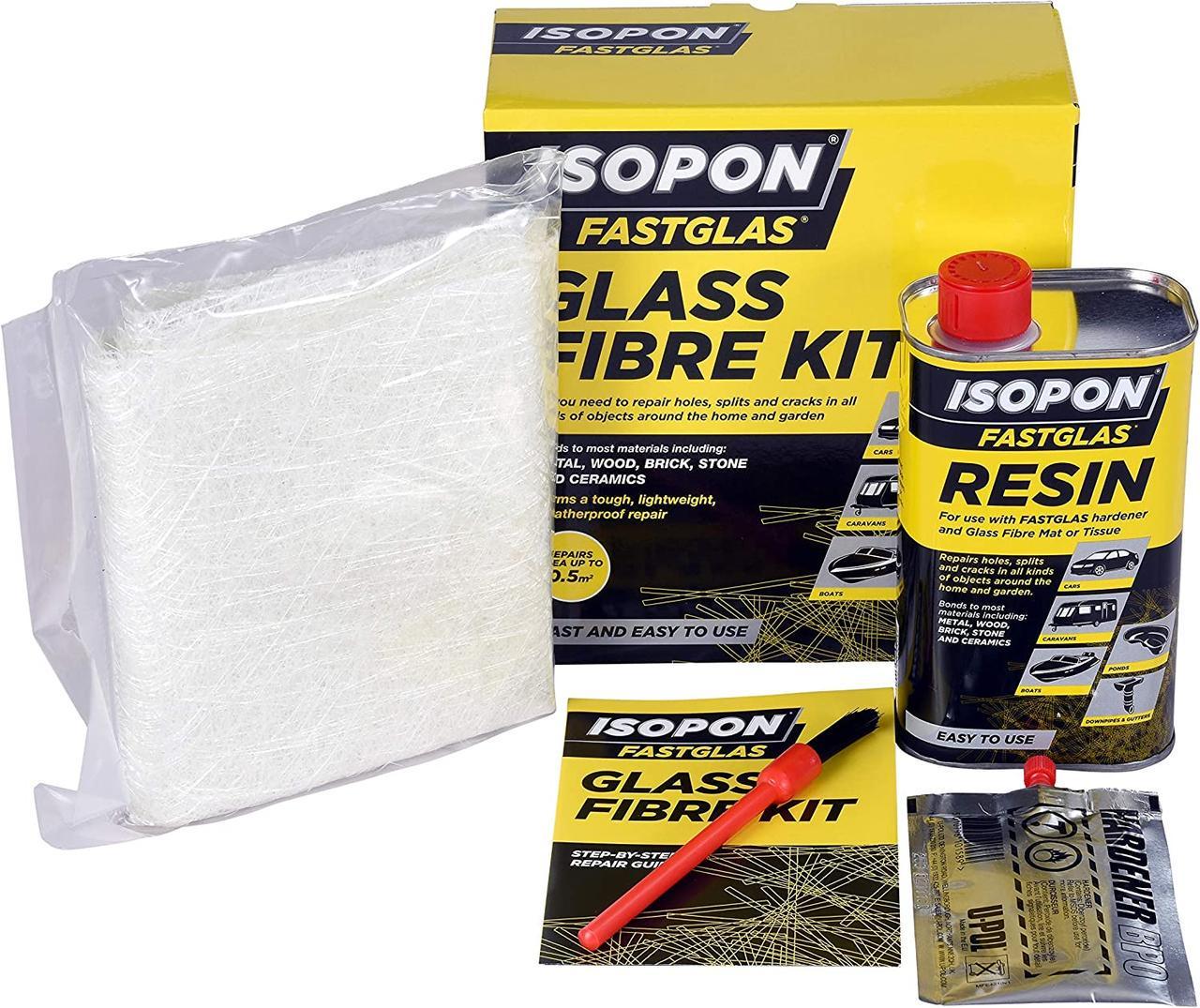 Ремкомплект смола и стекломат ISOPON Fastglas Fibre Kit 500 мл