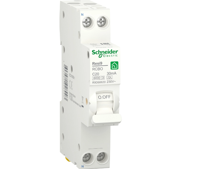 Дифференциальный выключатель Schneider Electric RESI9 6kA 1P+N 20A C 30mA (R9D87620)